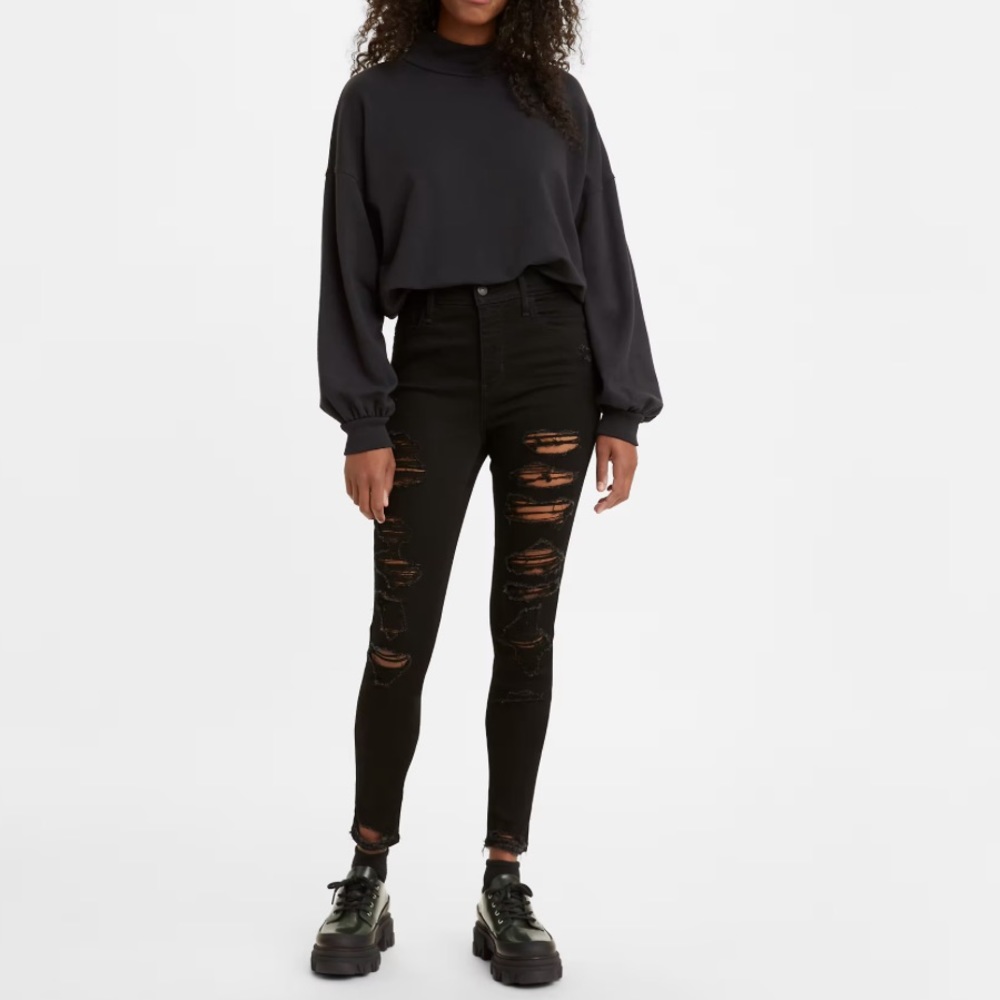 Levi's Black Ripped Skinny Jeans